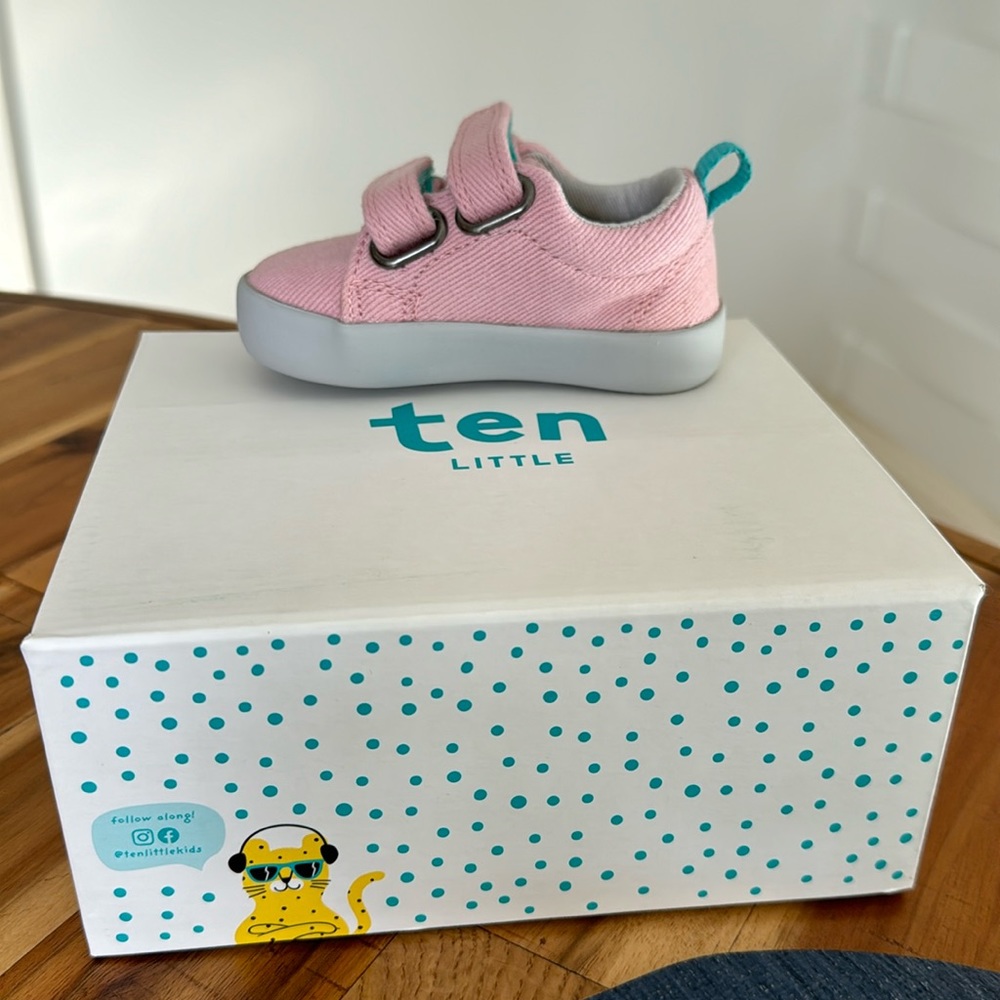 Ten Little pink recycled toddler shoes size 4
